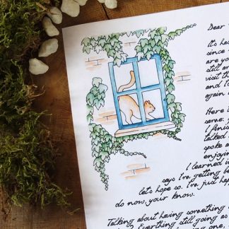 Geeky fairytale stationery - Window cat writing paper - main image
