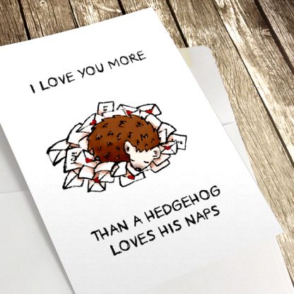 Hedgehog Valentine's day love letter card | printable - preview