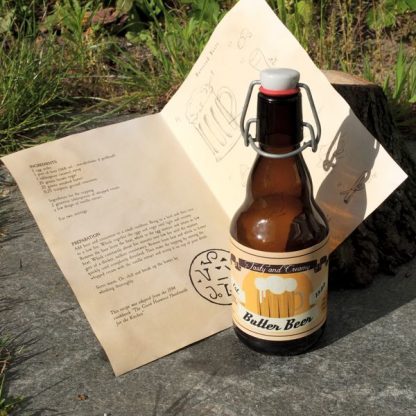 Butter Beer bottle with inside view of recipe