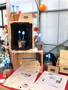 The Gloomy Light booth with mushroom lights display - Etsy made in NL craft fair 2017
